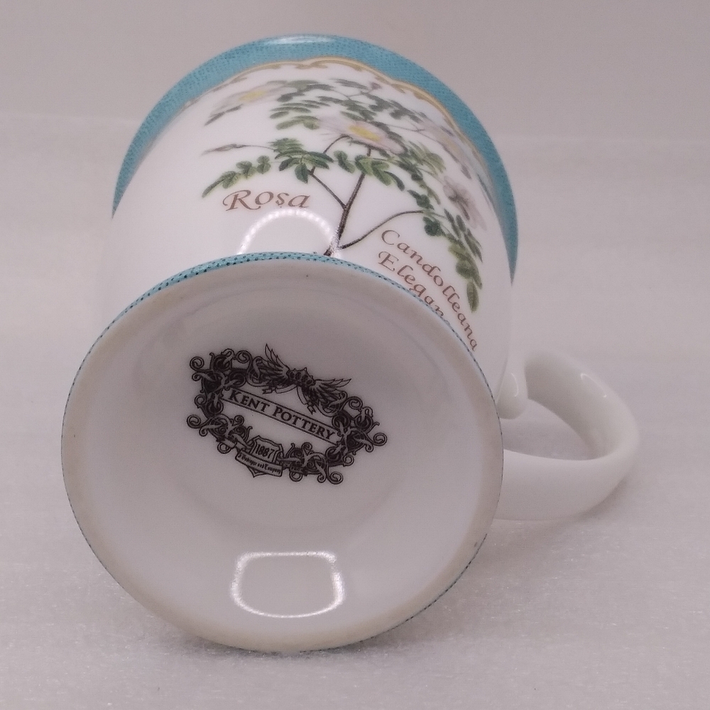 Kent Pottery Rosa Candolleana Elegans MUG White Flowers Pedestal 8 oz Cup - Picture 7 of 11